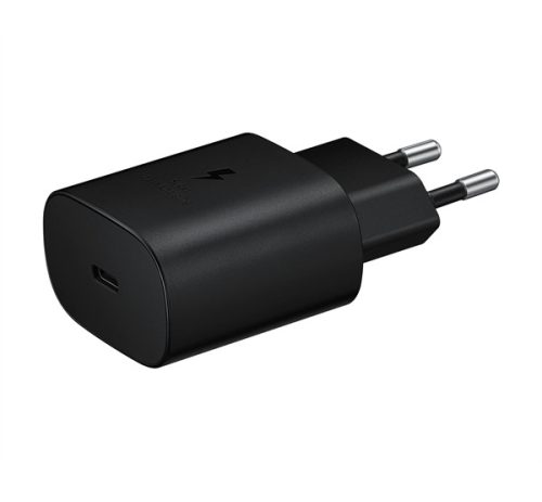 Samsung EP-TA800XB Type-C hálózati gyorstöltő Type-C kábellel, 25W, fekete (Retail-pack, dobozos)