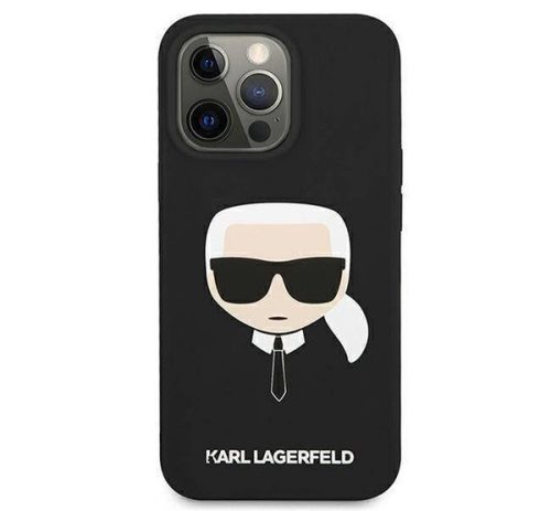 Karl Lagerfeld Head Liquid szilikon hátlap tok Apple iPhone 13 Pro Max, fekete