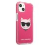 Karl Lagerfeld Choupette Head TPE szilikon hátlap tok Apple iPhone 13, rózsaszín