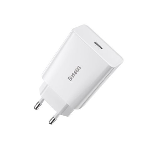 Baseus Speed Mini hálózati gyorstöltő adapter Type-C, 20W, fehér