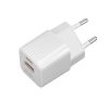 4smarts VoltPlug Duos hálózati gyorstöltő adapter, USB + Type-C + Type-C kábel 1,5m, 20W, fehér