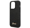 Guess Glitter Flakes Metal Logo Apple iPhone 14 Pro Max hátlap tok, fekete