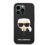 Karl Lagerfeld Head Liquid szilikon hátlap tok Apple iPhone 14 Pro Max, fekete