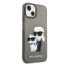 Karl Lagerfeld Liquid Glitter Karl and Choupette NFT hátlap tok Apple iPhone 14, fekete