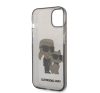 Karl Lagerfeld Liquid Glitter Karl and Choupette NFT hátlap tok Apple iPhone 14, fekete