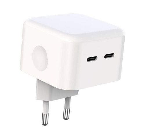 XO L102 hálózati gyorstöltő adapter 2x-Type-C, 35W, fehér