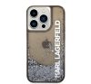 Karl Lagerfeld Liquid Glitter Elong Apple iPhone 14 Pro hátlap tok, fekete