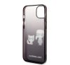 Karl Lagerfeld Gradient Ikonik Karl & Choupette Apple iPhone 14 Plus hátlap tok, fekete