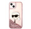 Karl Lagerfeld Glitter Karl Head Apple iPhone 14 hátlap tok, rózsaszín