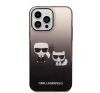 Karl Lagerfeld Gradient Ikonik Karl & Choupette Apple iPhone 14 Pro Max hátlap tok, fekete