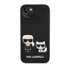 Karl Lagerfeld Liquid Silicone Karl & Choupette Apple iPhone 14 Magsafe hátlap tok, fekete