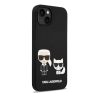 Karl Lagerfeld Liquid Silicone Karl & Choupette Apple iPhone 14 Magsafe hátlap tok, fekete