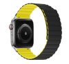 Phoner Rever Apple Watch forgatható mágneses szilikon szíj, 49/45/44/42mm, M/L, fekete/sárga