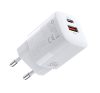 Choetech hálózati töltő adapter 2xUSB, 33W, fehér