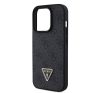 Guess Leather 4G Diamond Triangle Apple iPhone 15 Pro hátlap tok, fekete