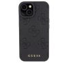 Guess Leather 4G Stamped Apple iPhone 15 hátlap tok, fekete