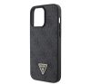 Guess Leather 4G Diamond Triangle Apple iPhone 15 Pro Max hátlap tok, fekete