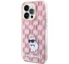 Karl Lagerfeld Monogram Choupette Apple iPhone 15 Pro hátlap tok, rózsaszín