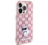 Karl Lagerfeld Monogram Choupette Apple iPhone 15 Pro hátlap tok, rózsaszín