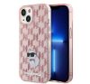 Karl Lagerfeld Monogram Choupette Apple iPhone 15 hátlap tok, rózsaszín