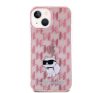 Karl Lagerfeld Monogram Choupette Apple iPhone 15 hátlap tok, rózsaszín