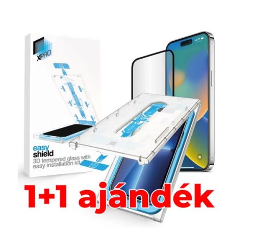 Apple iPhone 15 Plus Xprotector Easy Shield Tempered Glass 3D kijelzővédő üvegfólia, felhelyező készlettel