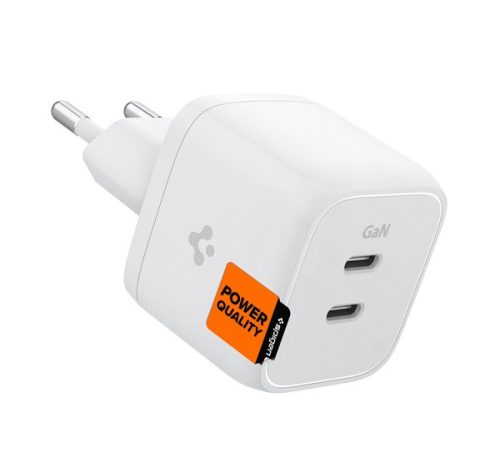 Spigen PowerArc PE2104 hálózati töltő adapter 2xType-C, 35W, fehér