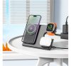 Hoco CQ1 wireless töltő 3in1 15W, Apple Watch kompatibilis, fekete