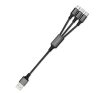 4smarts 3in1 ForkCord töltő- és adatkábel microUSB / Type-C / Lightning, 20cm, fekete