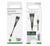 4smarts 3in1 ForkCord töltő- és adatkábel microUSB / Type-C / Lightning, 20cm, fekete