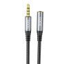 Hoco 3.5mm audio hosszabbító kábel apa / anya kábel, 2m, fekete