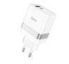 Hoco N21 hálózati töltő Type-C + USB, QC 3.0, PD, 30W, fehér