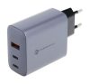 Forcell hálózati gyorstöltő 2xType-C + USB, PD + QC 4.0, 4A, 65W, kék