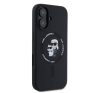 Karl Lagerfeld Silicone KC Heads Ring Apple iPhone 16 hátlap tok, fekete KLHMP16SSCMKCRHK