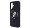 Karl Lagerfeld Silicone KC Heads Ring Apple iPhone 16 hátlap tok, fekete KLHMP16SSCMKCRHK